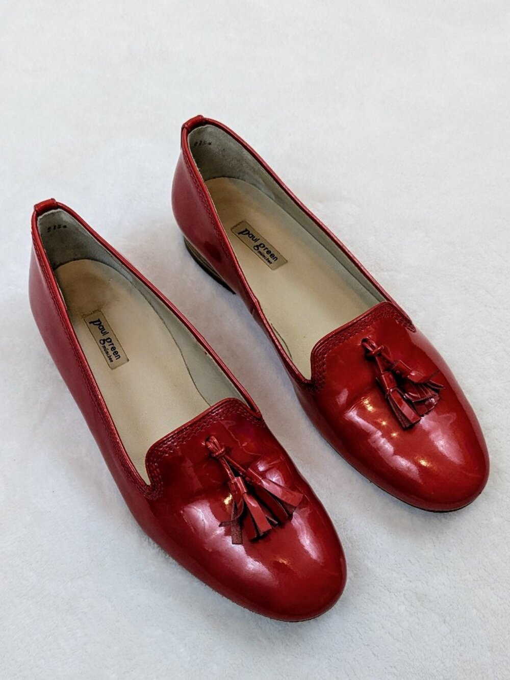 Paul Green Tassel Flats Patent Leather Cherry Red - Picture 2 of 11
